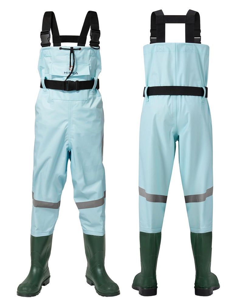 HISEA Kids Chest Waders Nylon/PVC Youth Fishing Waders for Toddler & Children Waterproof Hunting Waders with Boots & Reflect Safety Band - Image 5